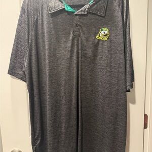 Gray Polo Shirt with Oregon Duck Logo